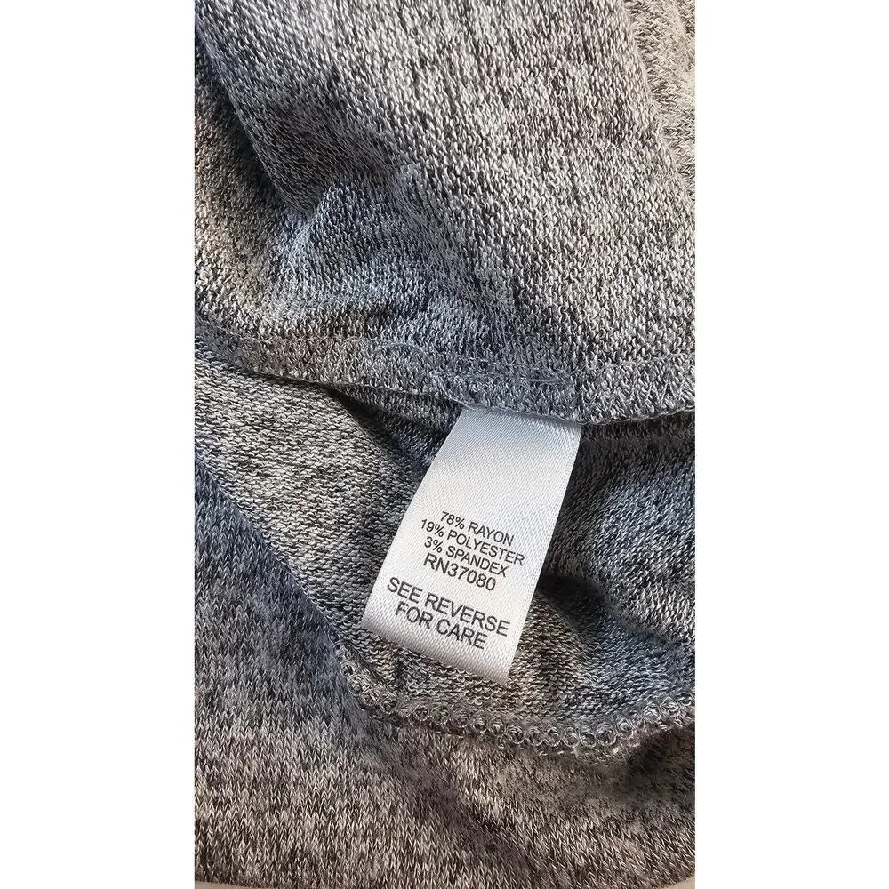 Cato active cold shoulder grey gathered hem cowl neck sz L large stretch comfort